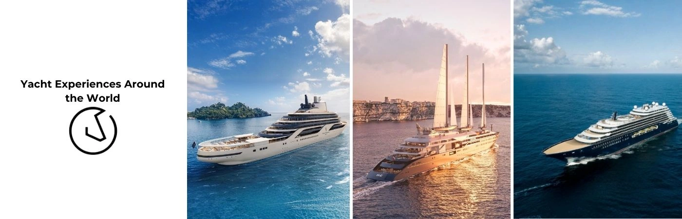 Ultra luxury yacht cruise sailing through crystal-clear waters showcasing luxury yachting experiences and premium travel at sea