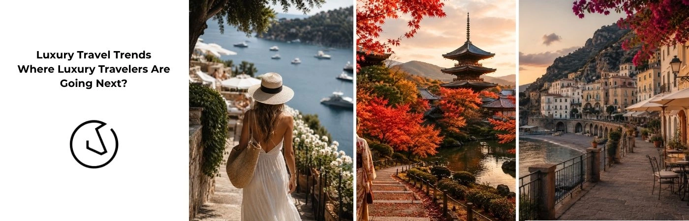 Luxury travel trends 2026 featuring exclusive luxury travel destinations, private yacht experiences, and bespoke travel journeys